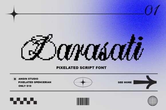 Larasati Pixelated: Vintage Script Meets Modern Edge