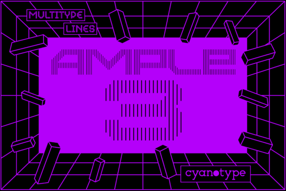 MultiType Lines Ample 3: A Pixelated Display Typeface