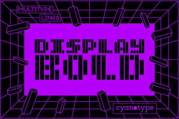 MultiType Lines Display Bold: A Bold, Pixelated Font for Trendy Designs
