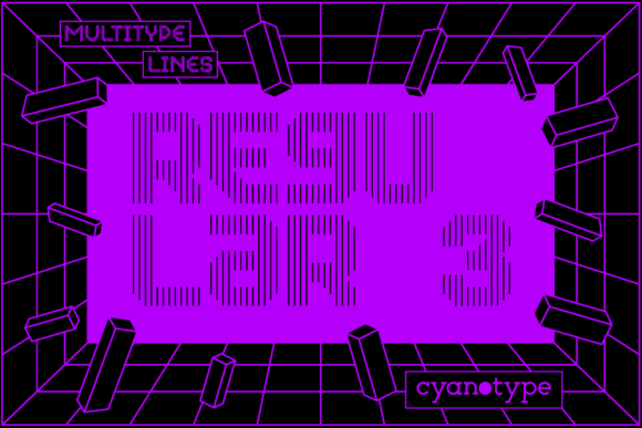 MultiType Lines Regular 3: A Pixelated Display Typeface