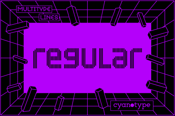 MultiType Lines Regular: A Unique Pixelated Font for Modern Designs