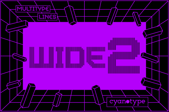 MultiType Lines Wide 2: A Cool, Pixelated Display Font