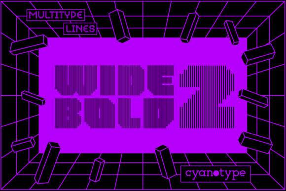 MultiType Lines Wide Bold 2: A Pixelated Design Edge
