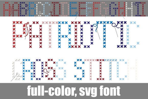 Patriotic Cross Stitch: A Charming SVG Craft Font
