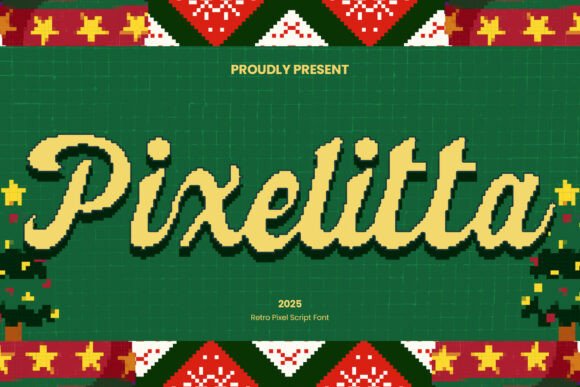 Pixelitta: Retro Script Font for Festive Design