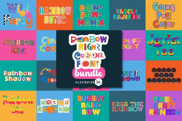 Rainbow Right: Vibrant Color Font Bundle