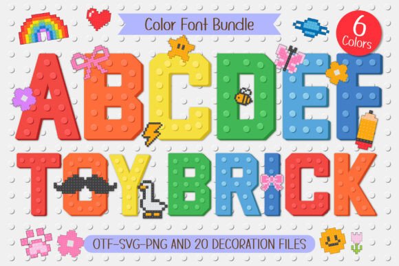 Toy Brick Color Font: Playful Block Designs for Creative Projects